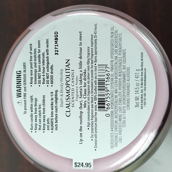 🛍️ Bath & Body Works CLAUSMOPOLITAN 3-Wick Candle - Picture 4 of 4